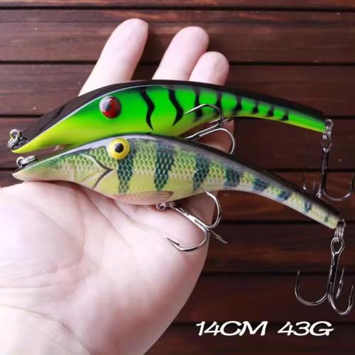 Sinking Jerkbait 14CM 43G Handmade Hard Plastic Baits 3D Eyes Likelife Painting Pike Musky Fishing Lures Killer 001